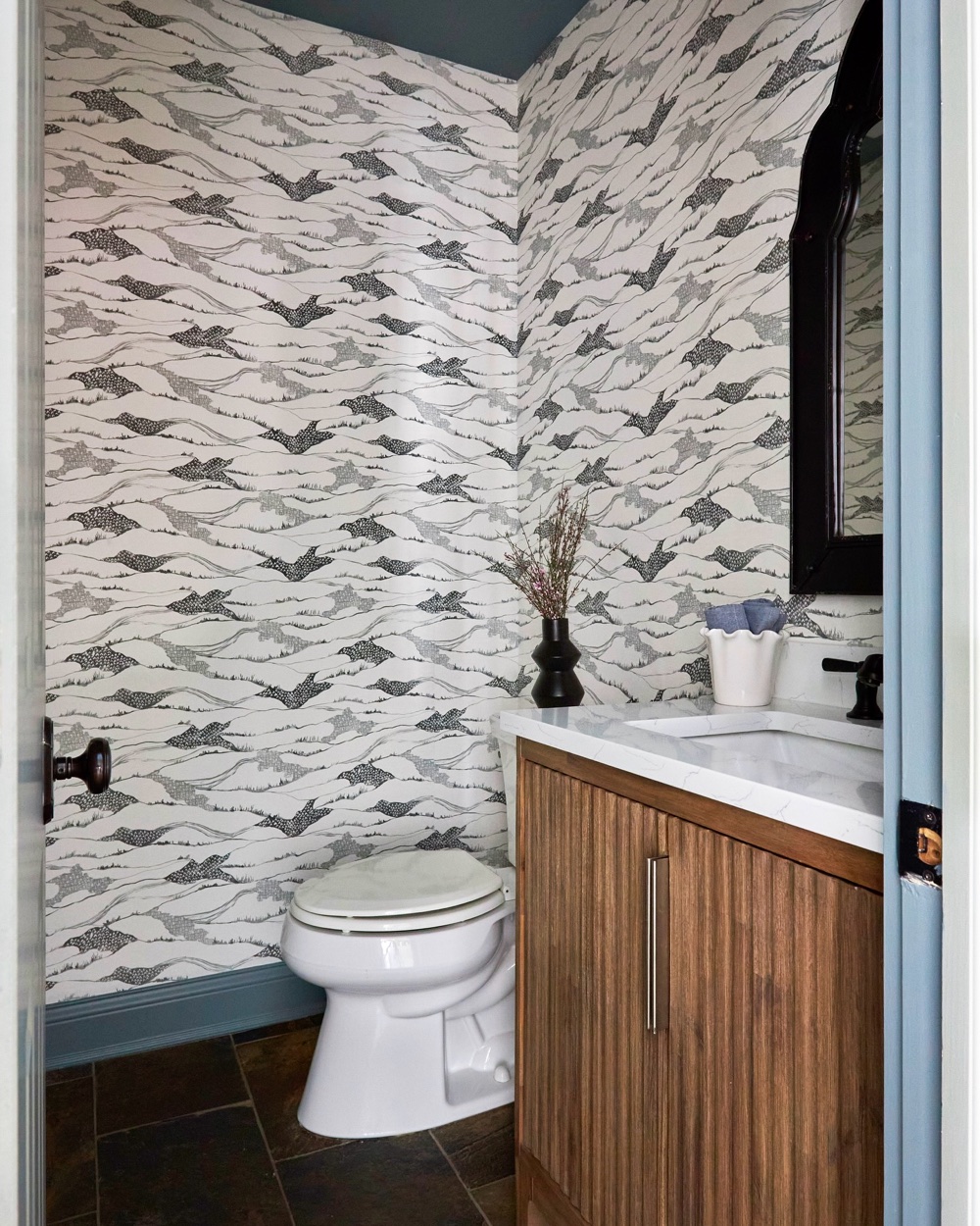 Powder room, luxury renovation and interior design by Martire Custom Homes