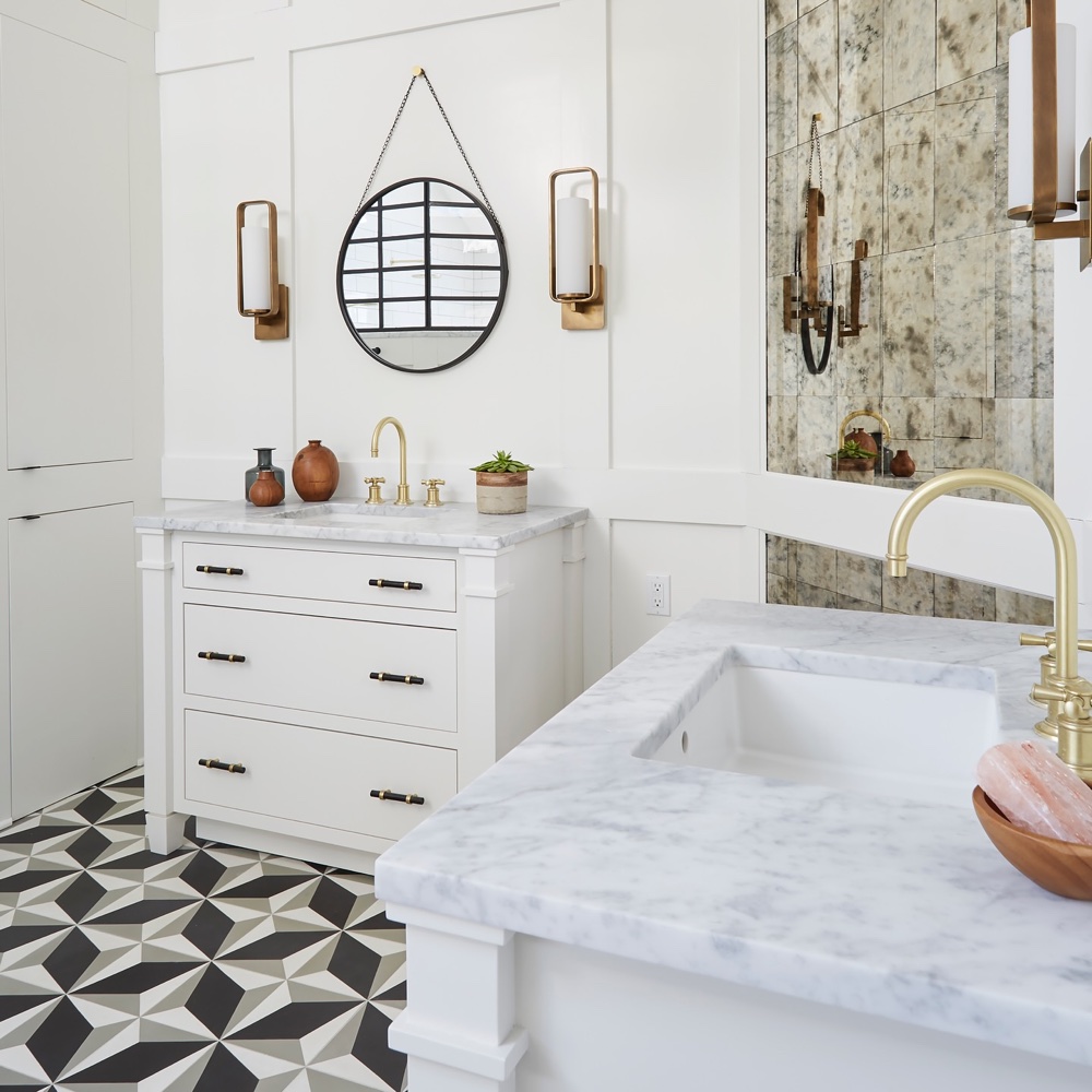 Primary bath, luxury renovation and interior design by Martire Custom Homes