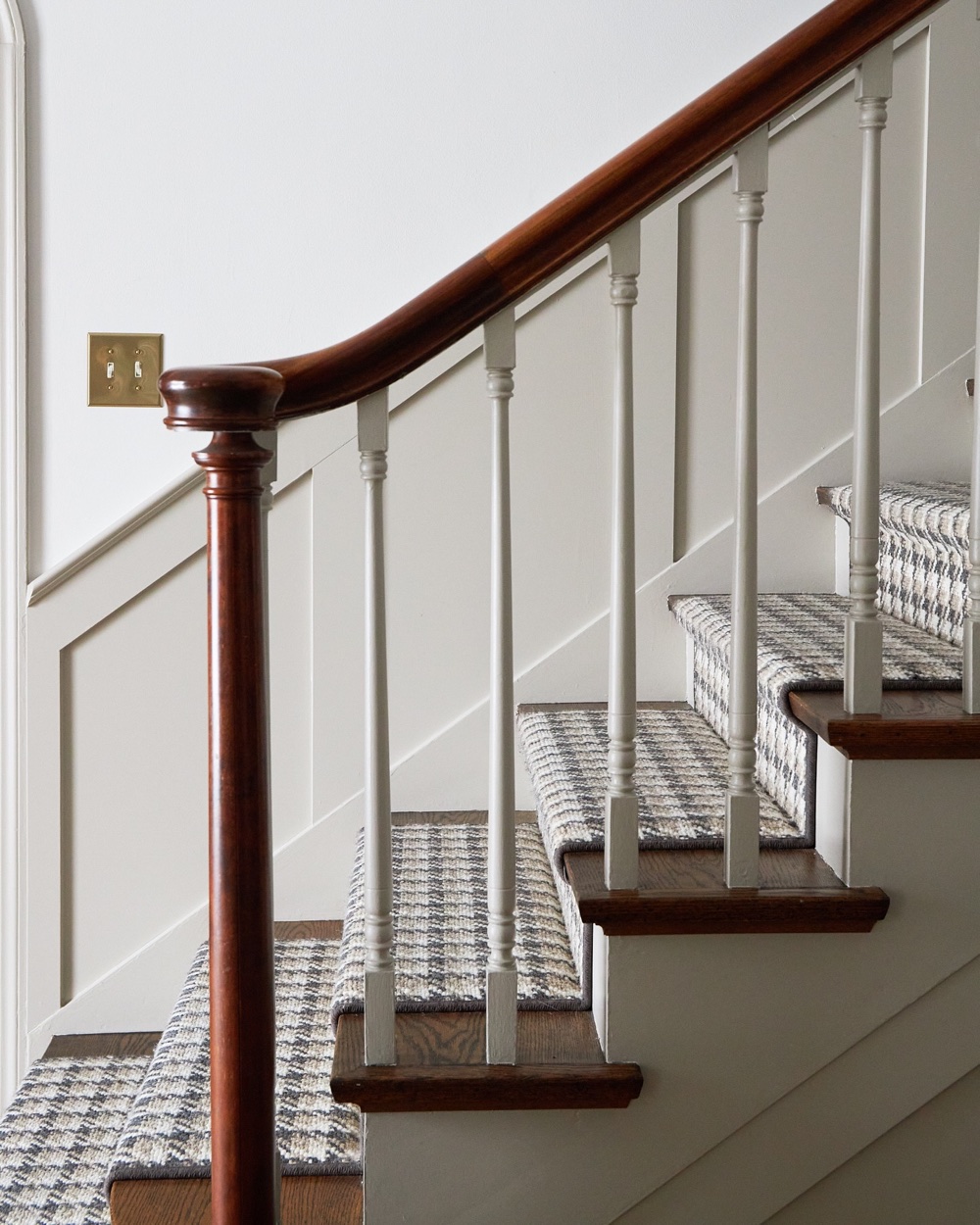 Restored staircase detail, luxury renovation and interior design by Martire Custom Homes
